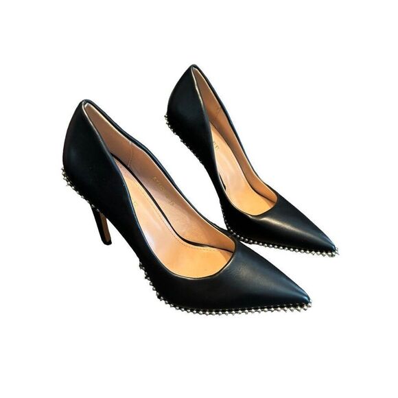 Blacktree Black Pearl Embellished Stiletto Heels sz 8 womens - Picture 2 of 14